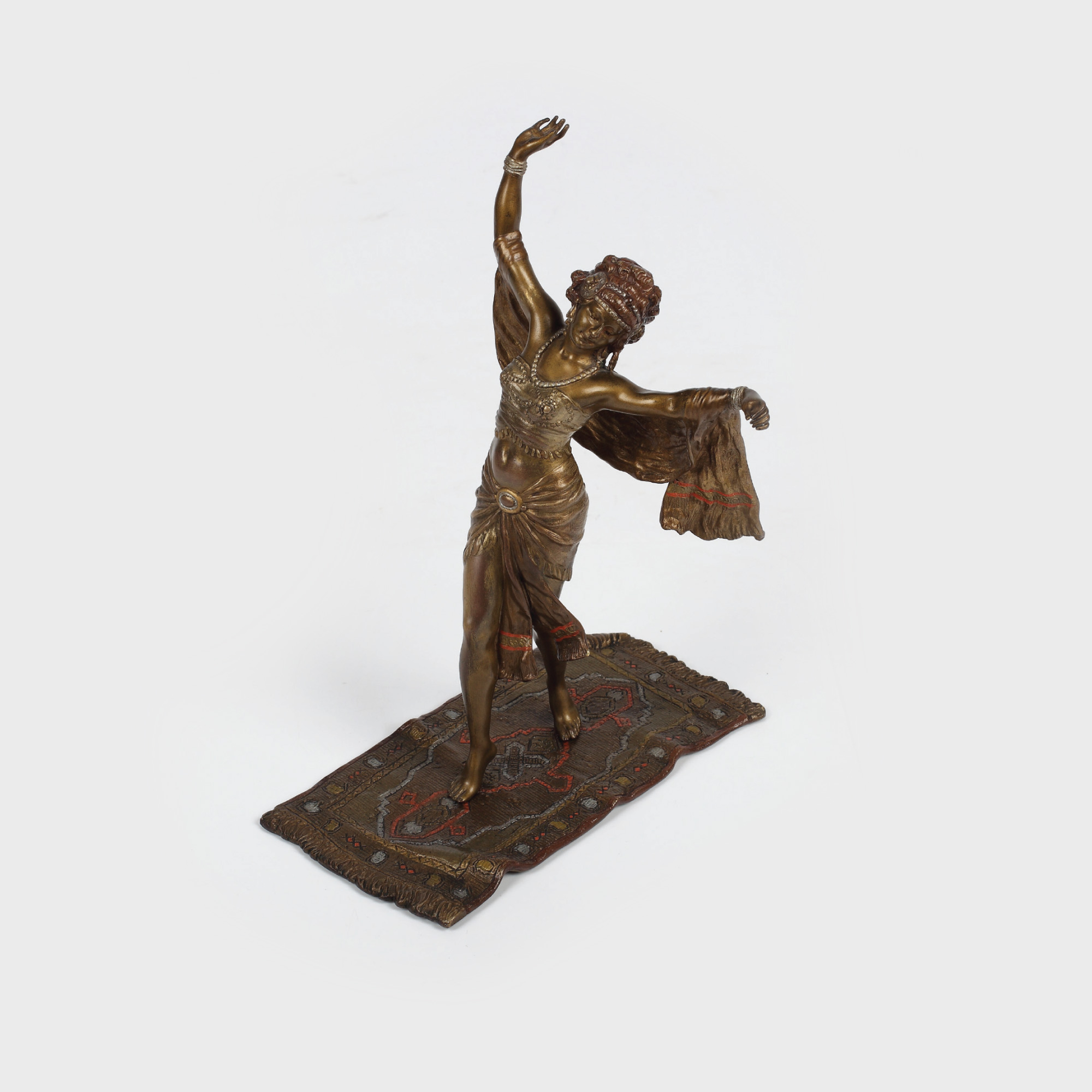 "Dansatoare orientală" - bronz de Viena, sculptură decorativă de Richard Thuss, 1905-1910