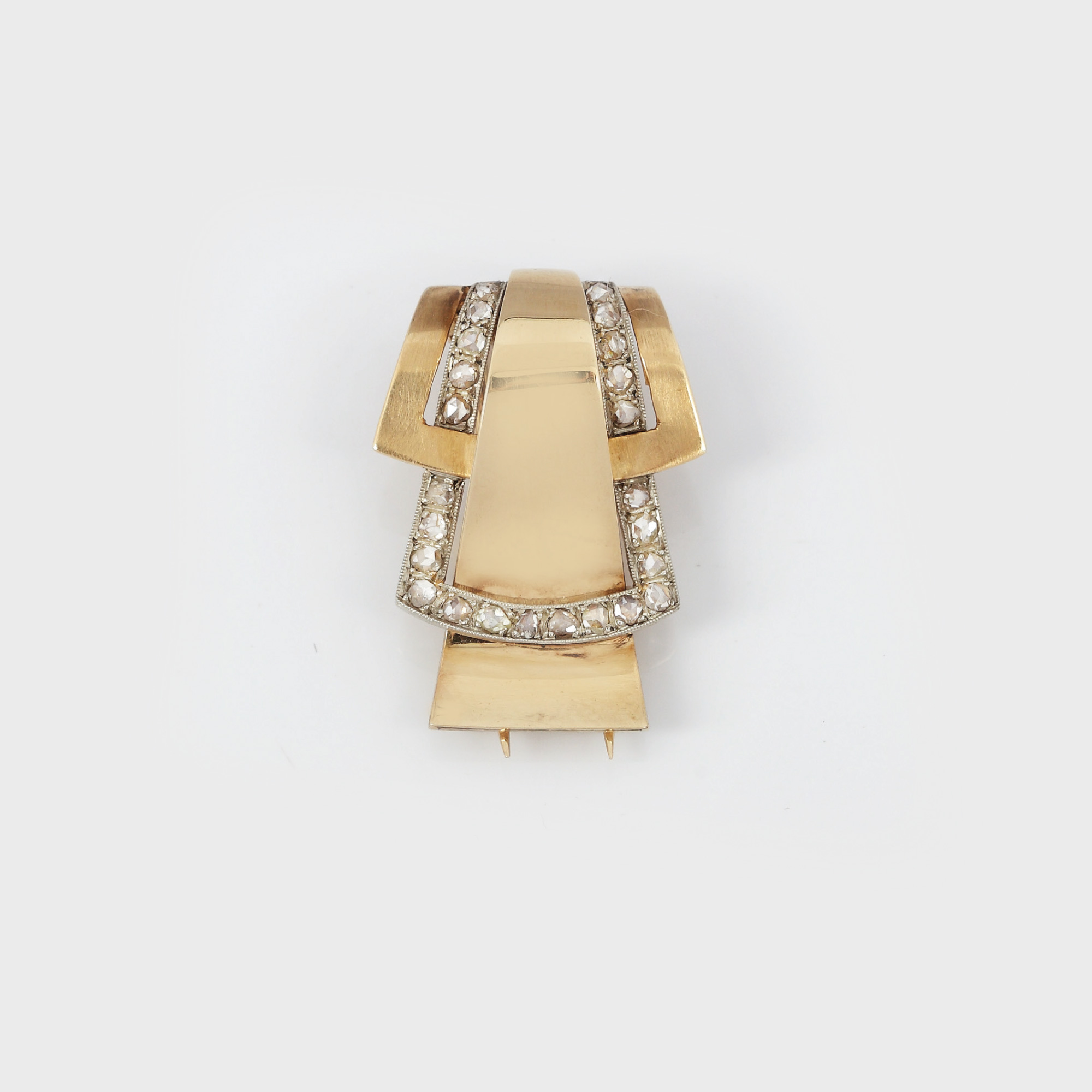 Clips Art Deco din aur, decorat cu diamante