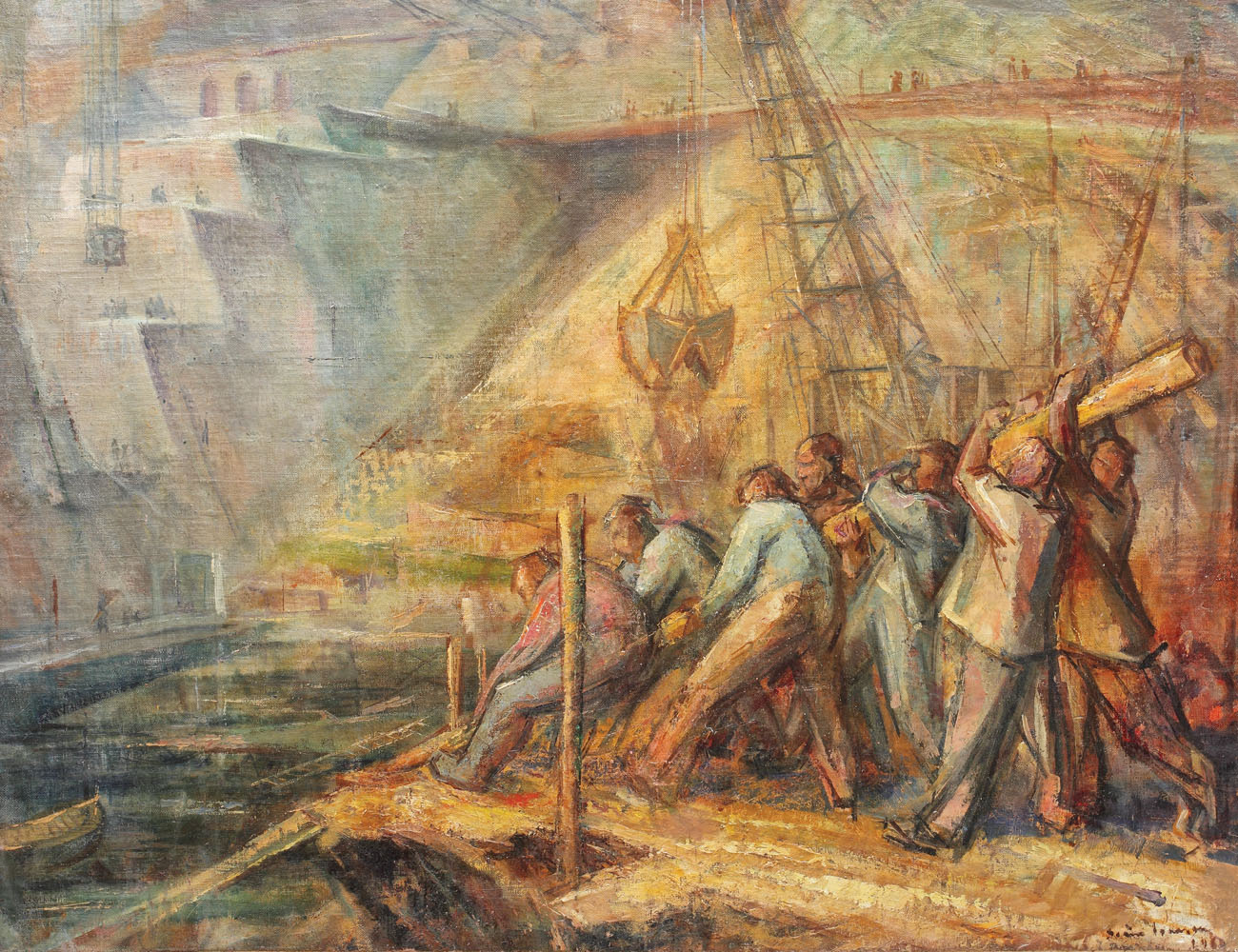 Muncitori în port