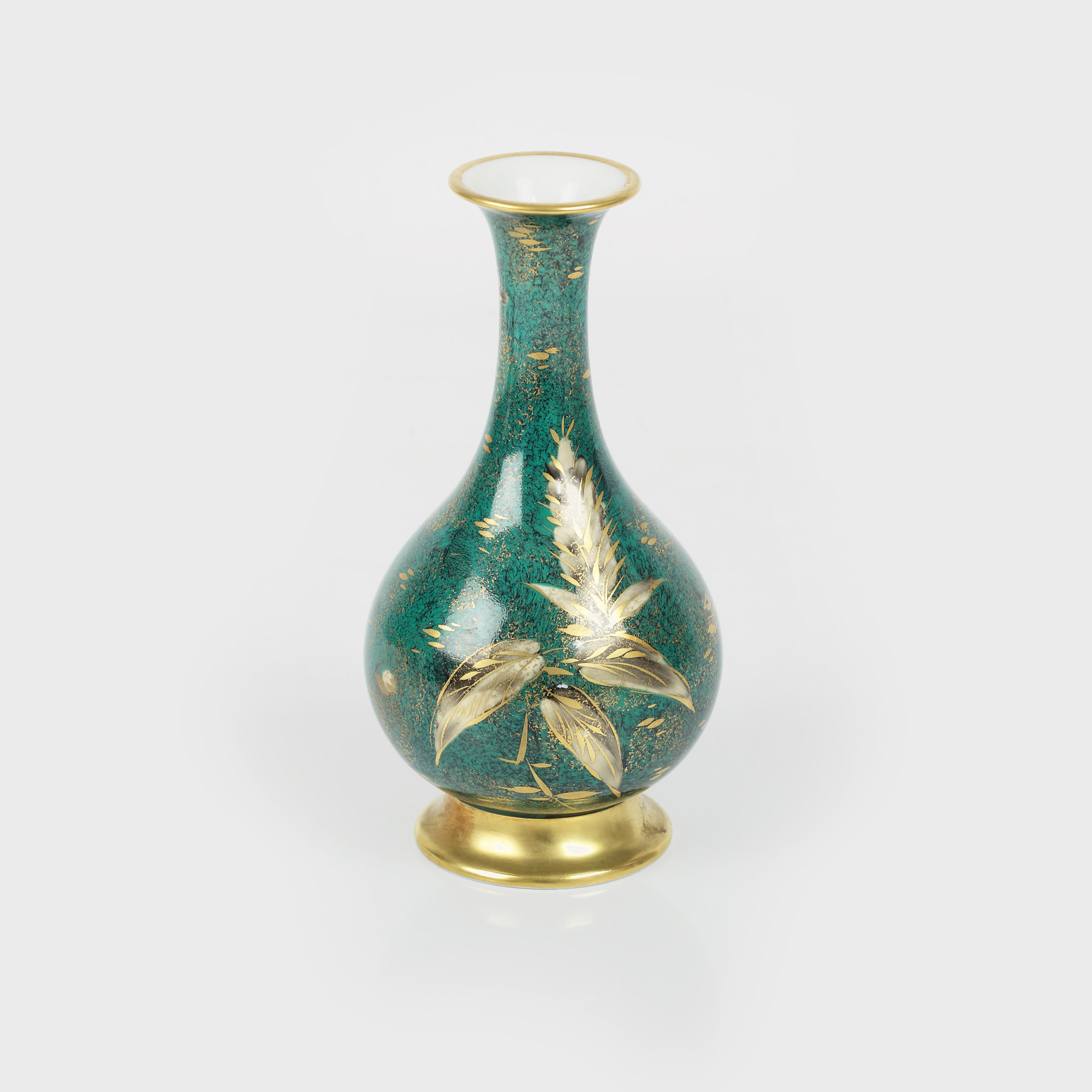 Vas soliflor Rosenthal, pictat cu aur coloidal, cca 1930