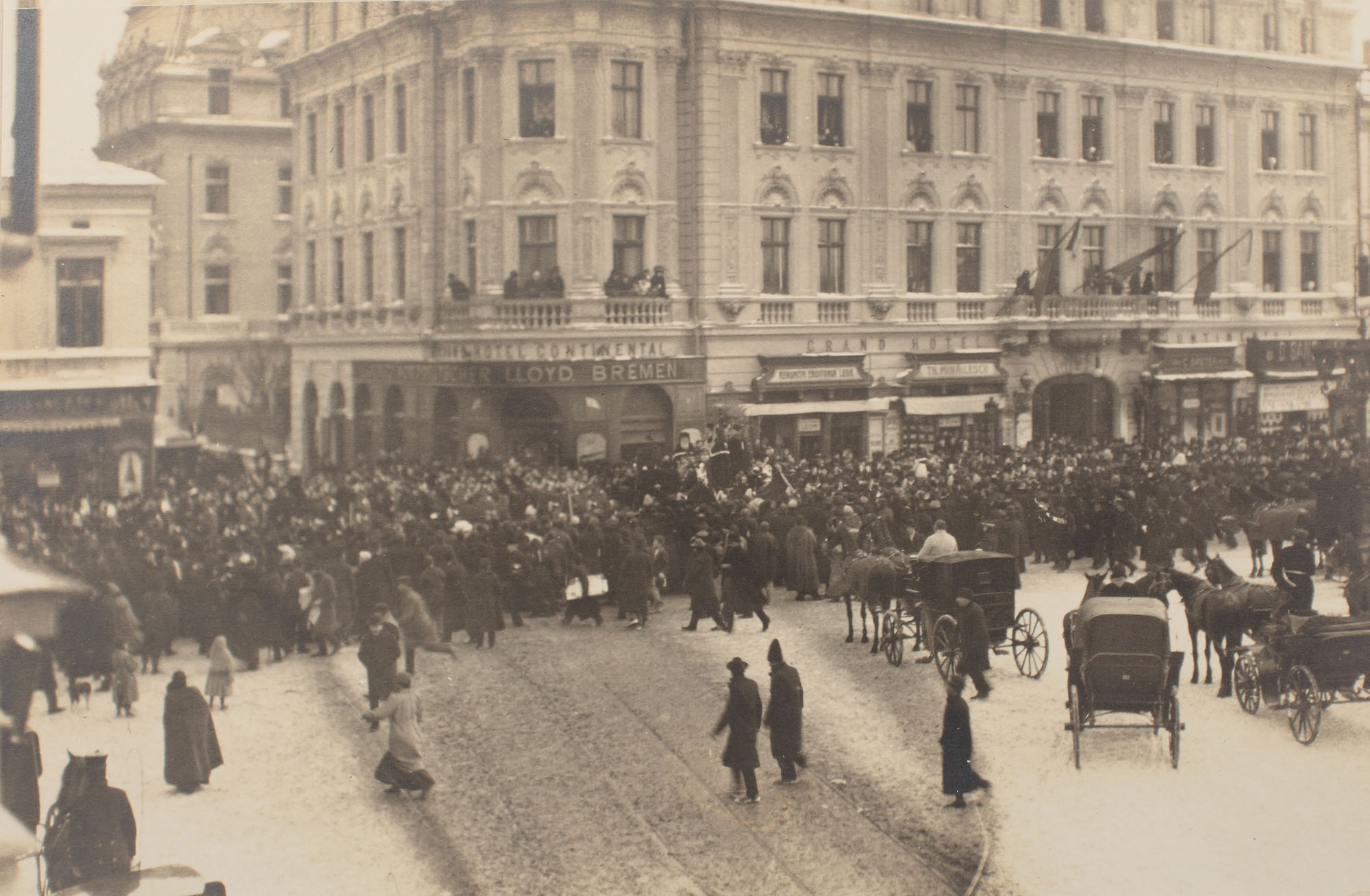 Cortegiu funerar, înmormântarea lui Ion I.C. Brătianu, București, 1927