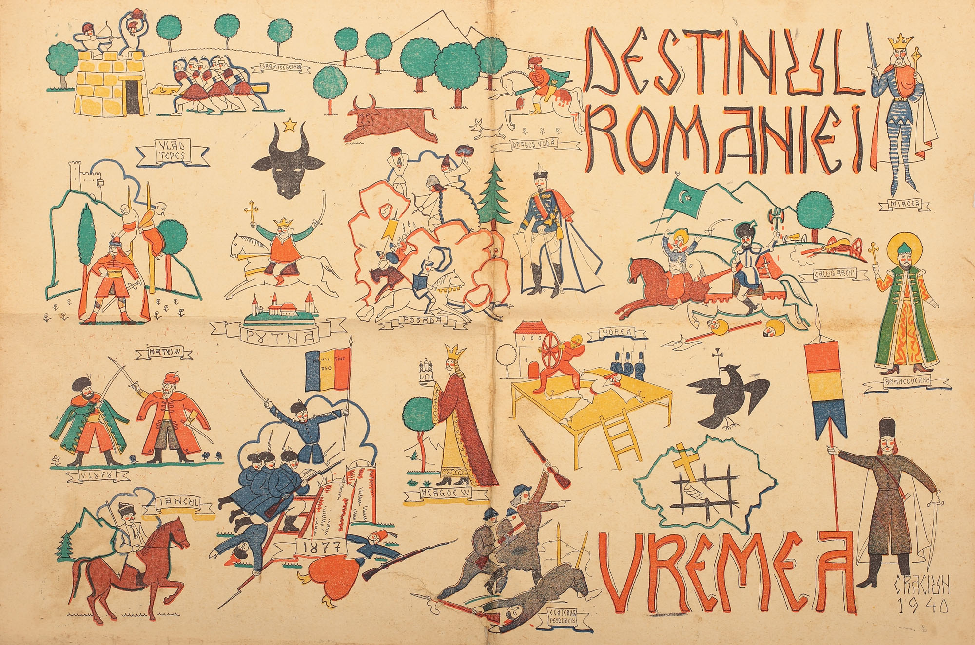 Calendar desenat al ziarului "Vremea", 1940