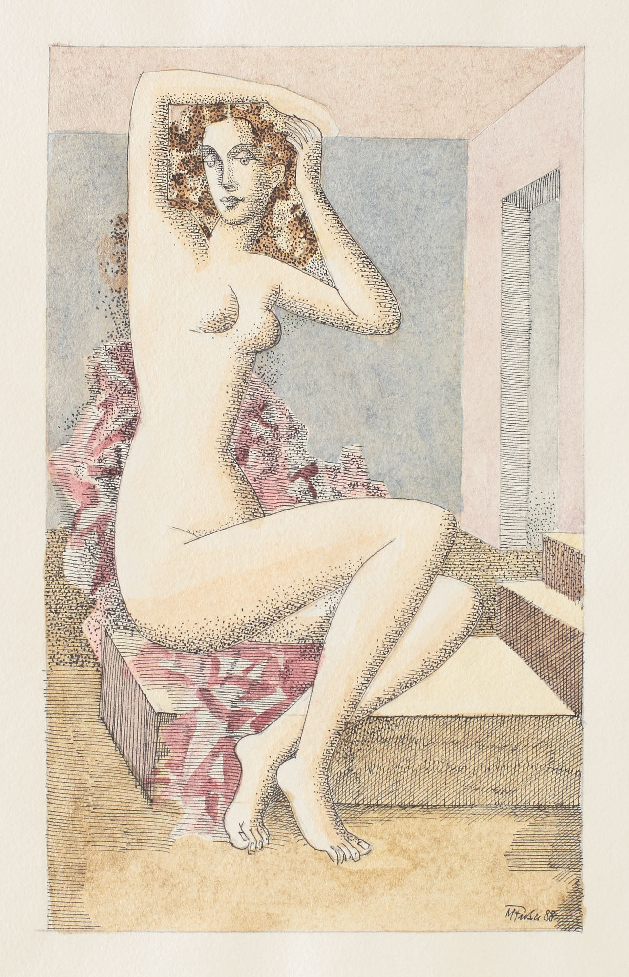 Model in the studio