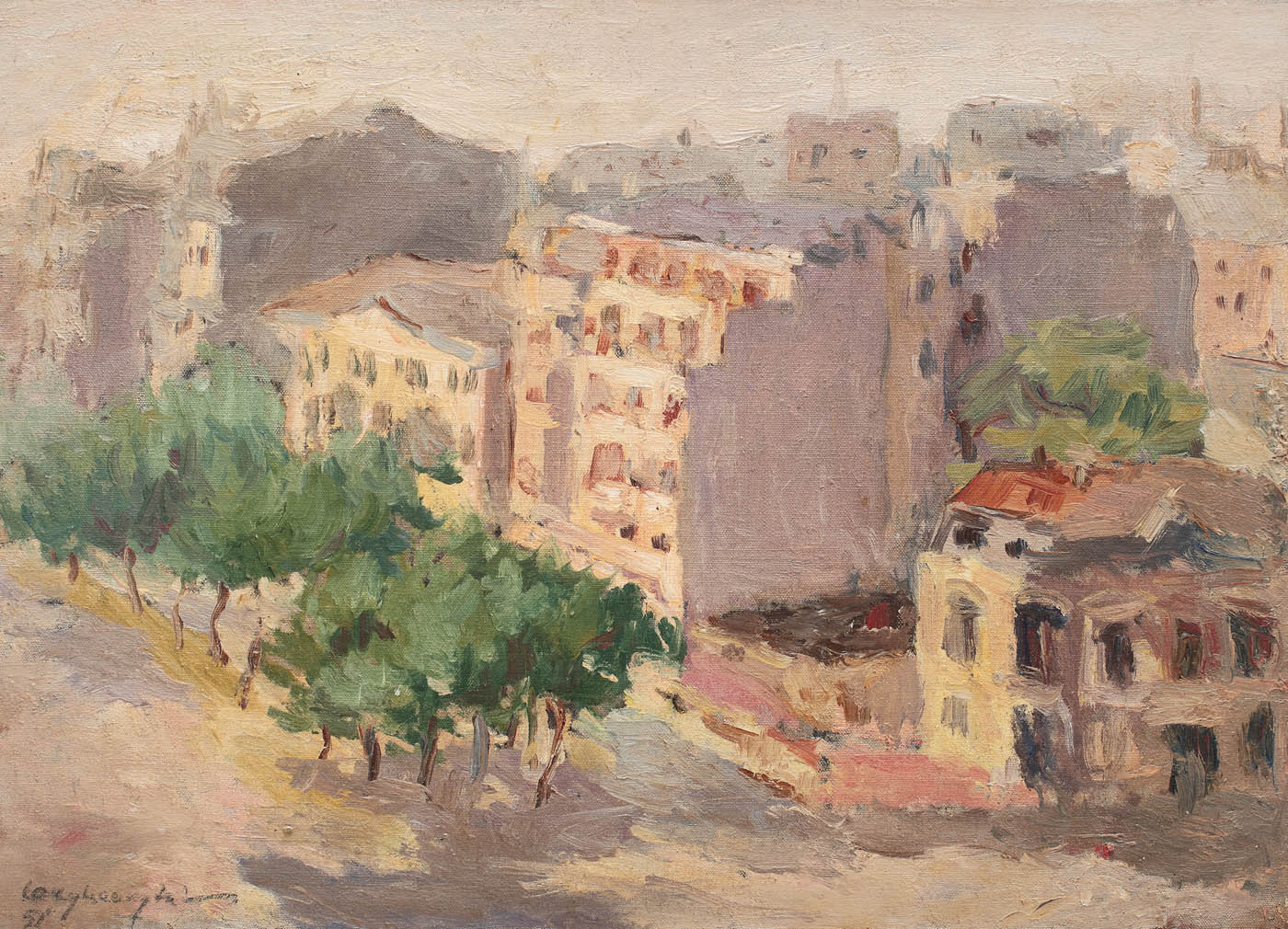 Pomii cu vrăbii (Peisaj din București)