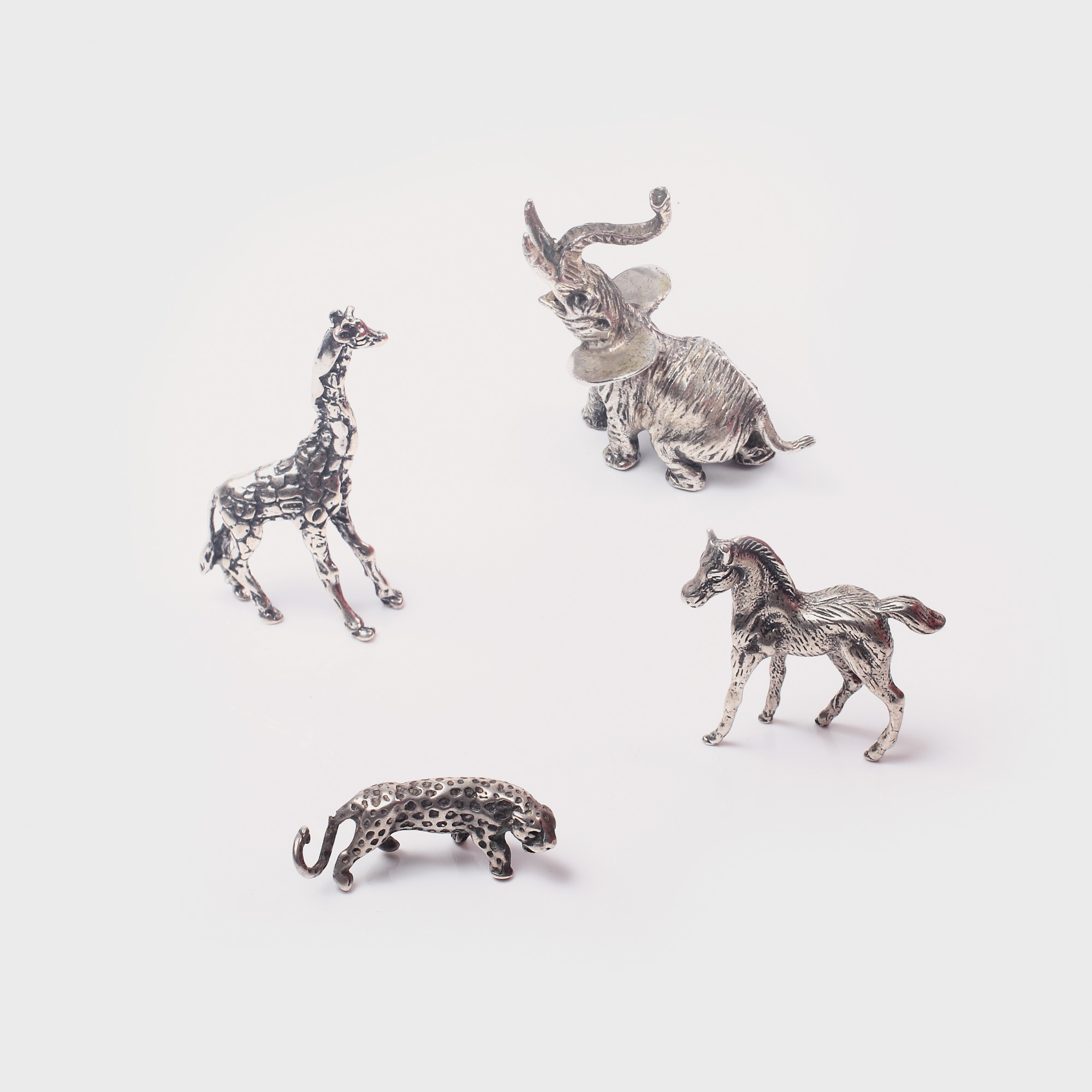 „Grădina zoologică" - mică colecție de miniaturi-jucării din argint, piese de colecție, jumătatea sec. XX