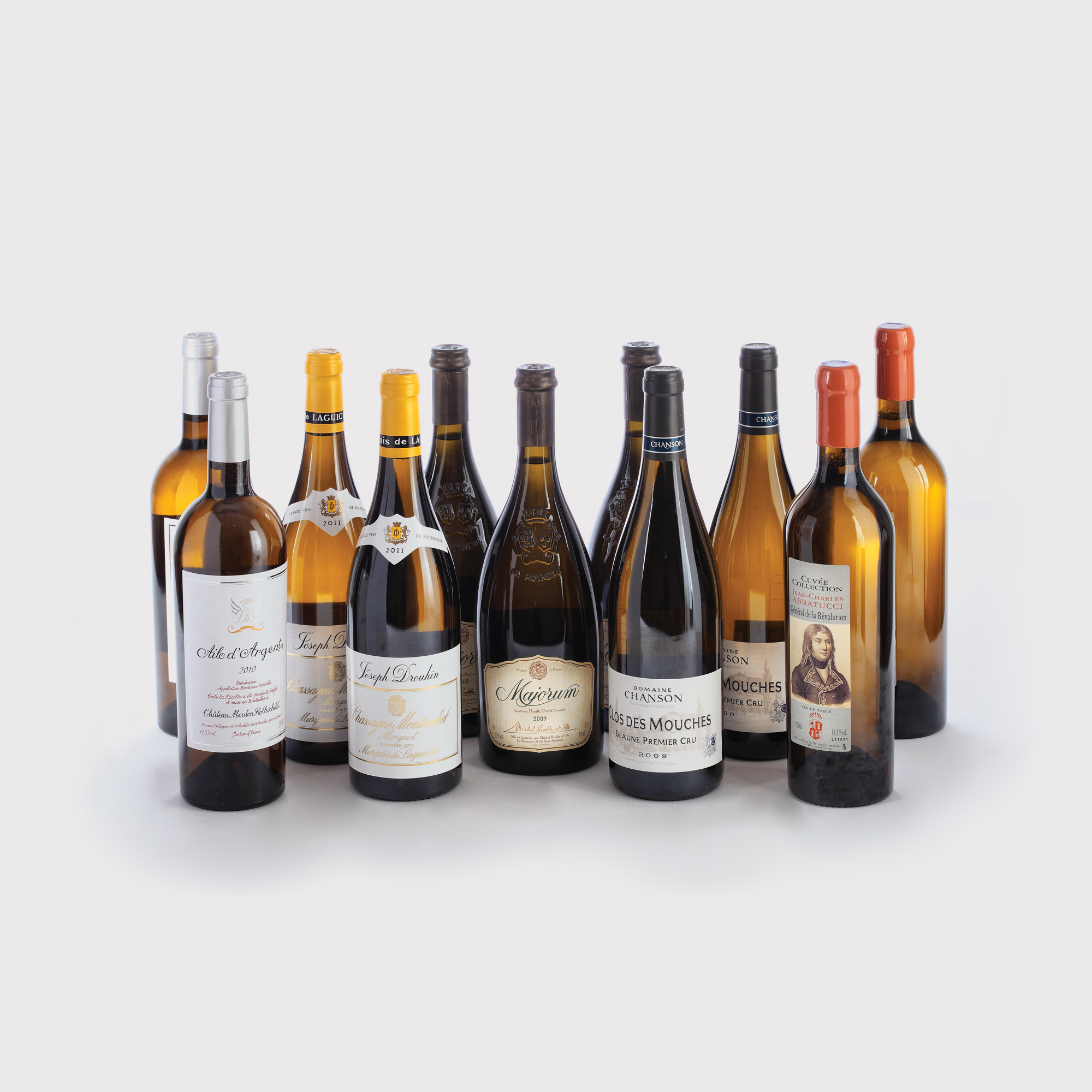 Colecție de vinuri albe franțuzești 30 sticle, Mouton Rothschild, Chassagne-Montrachet etc.