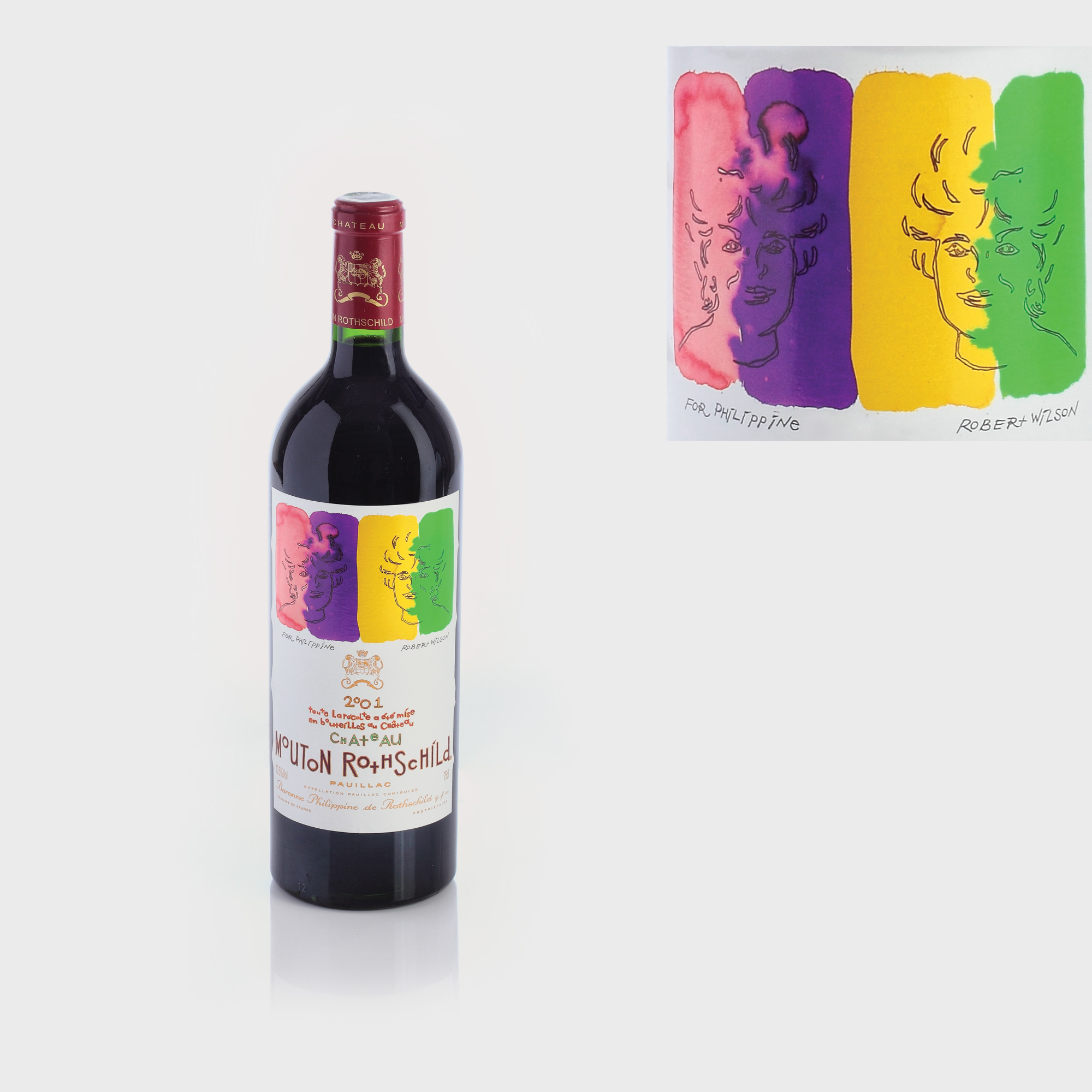 Mouton Rothschild 2001 Premier Cru Classé 75 cl., 1 sticlă x 75 cl. - etichetă de Bob Wilson