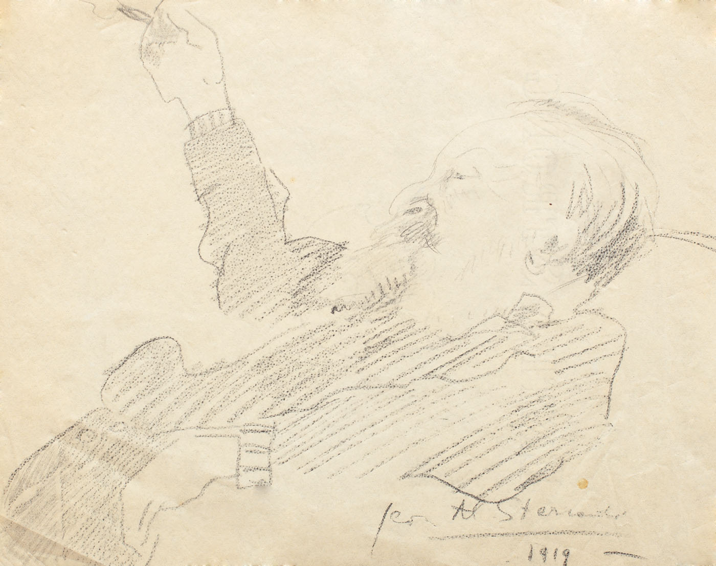 Alexandru Bogdan-Piteşti fumând