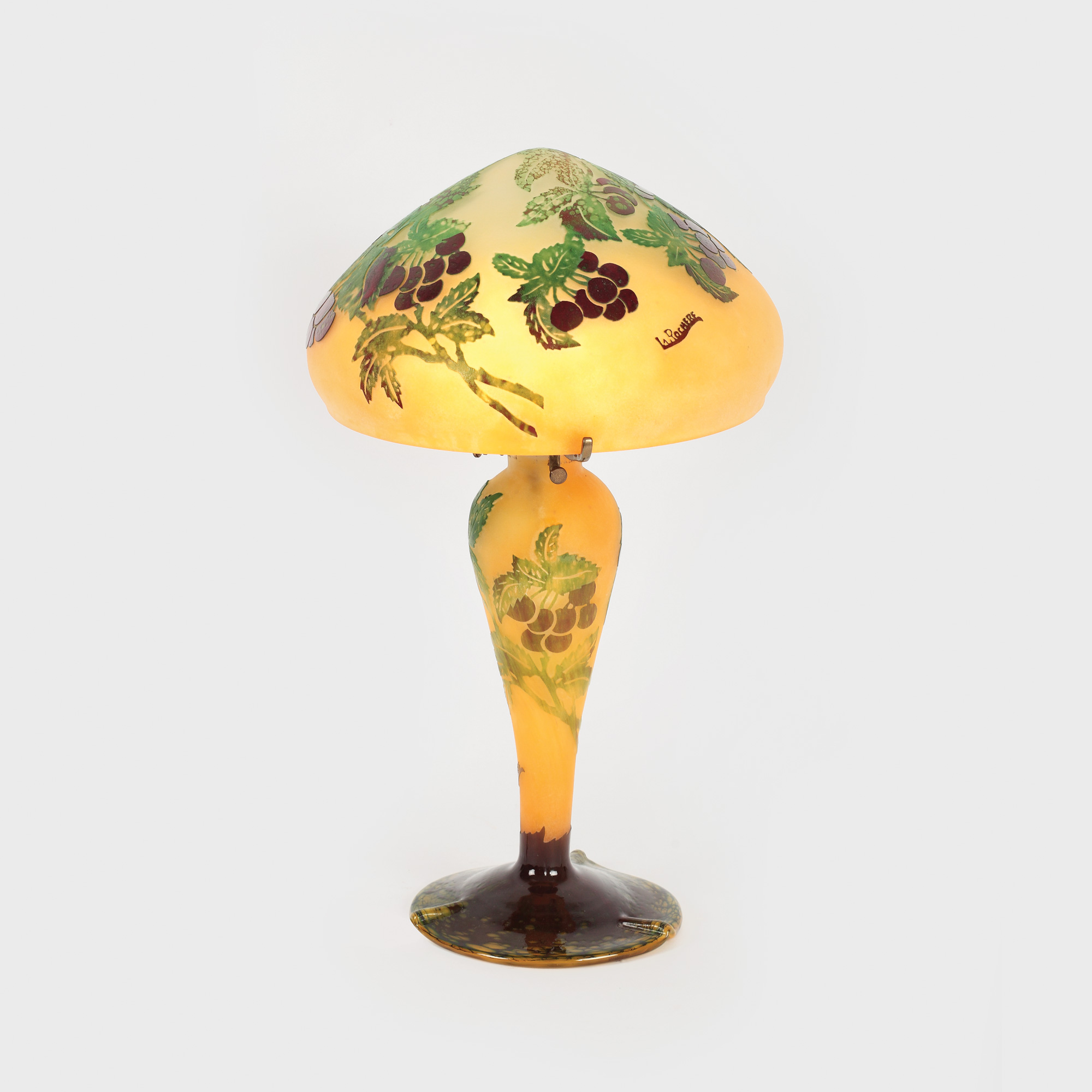 Lampă de birou La Rochère, manieră Art Nouveau, decorată cu flori de cireș