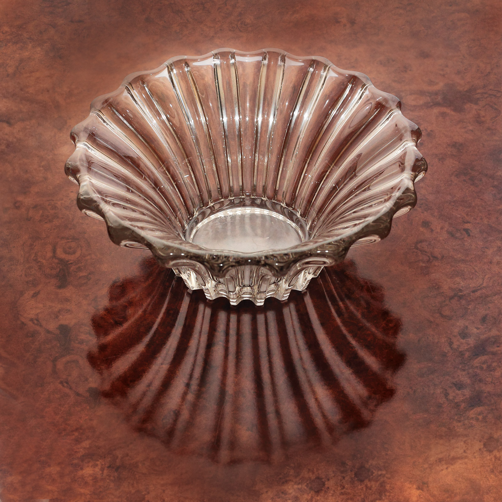 Fructieră din cristal Pierre D'Avesn, stil Art Deco, cca. 1930