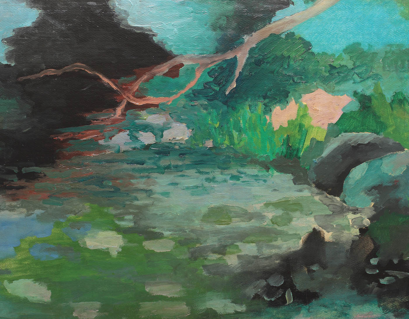 By the river