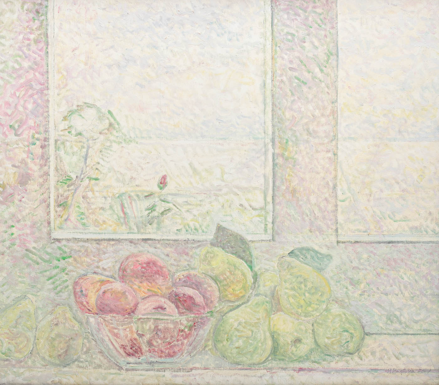 Quinces and apples at the window