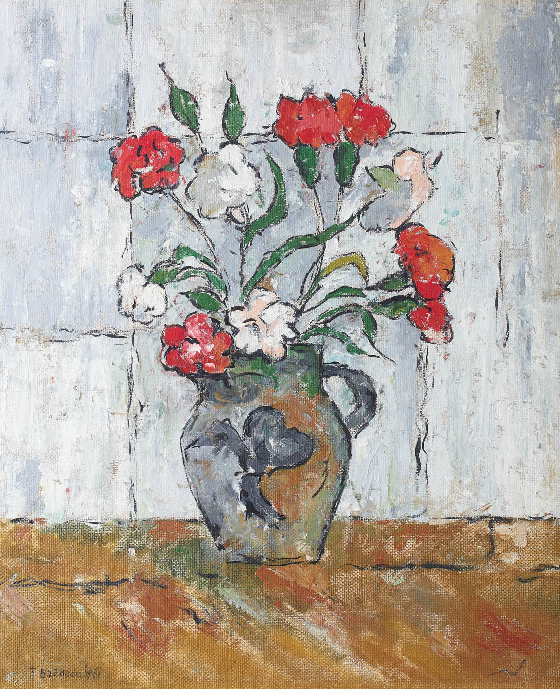 Red and white carnations