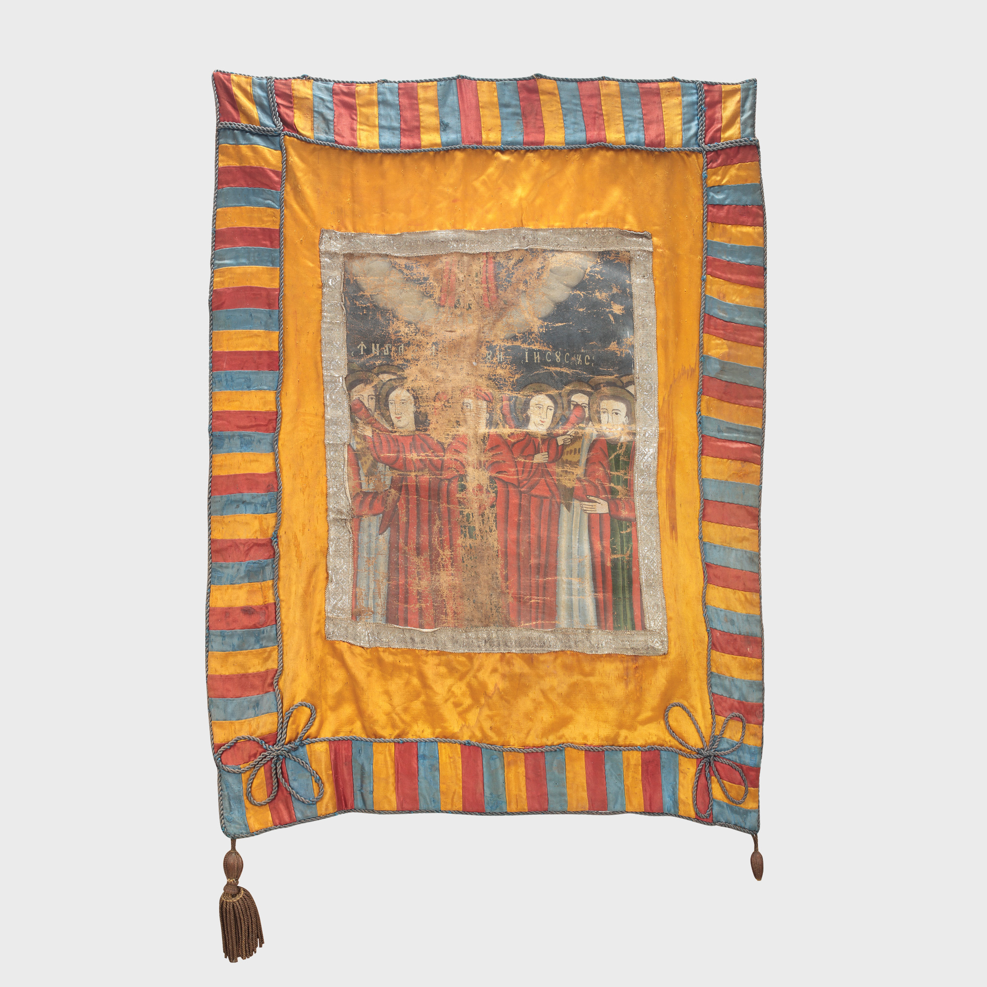 Steag de luptă al lui Avram Iancu, pictat, brodat cu fir de argint, raritate absolută, piesă de muzeu, 1848-1849