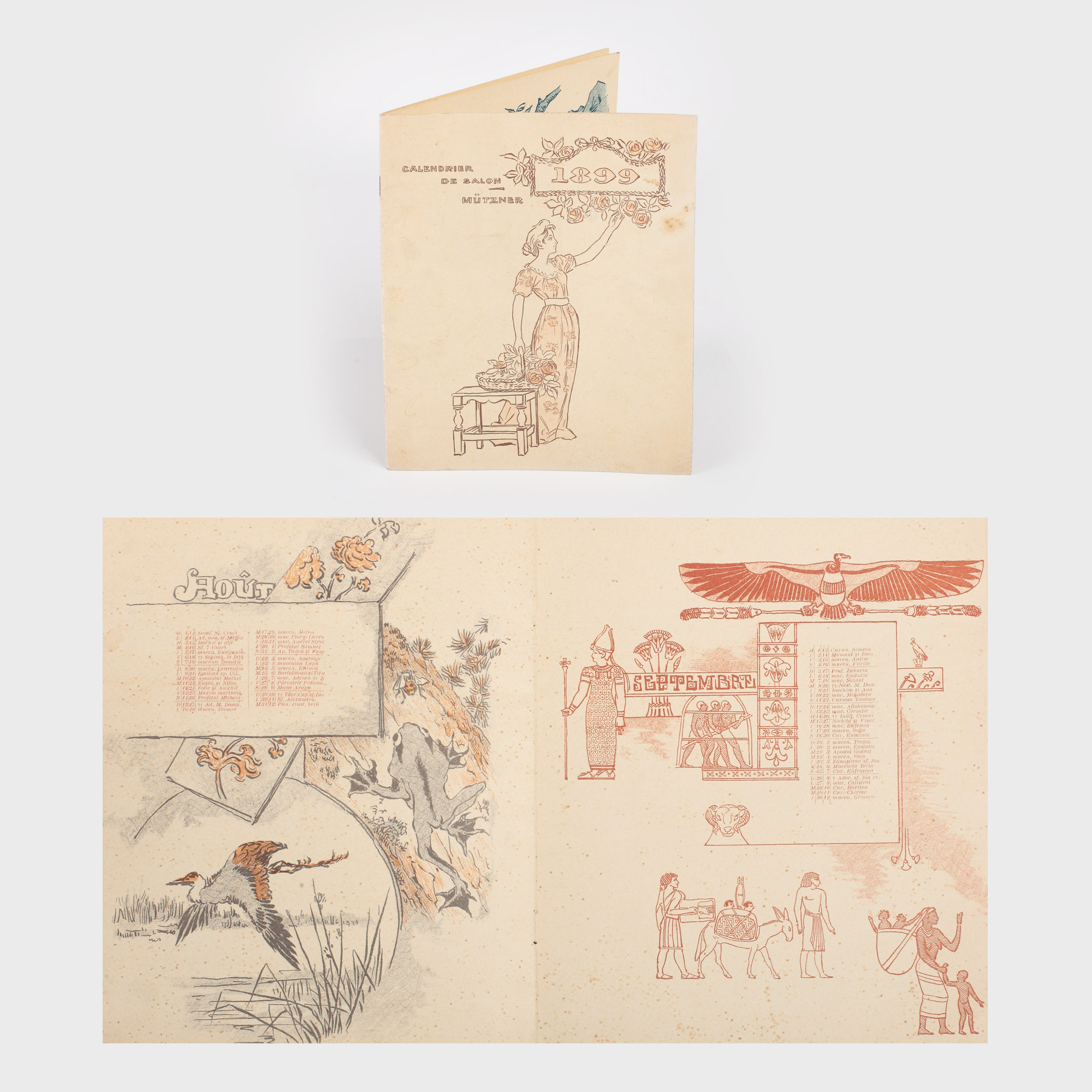 Calendarul anului 1899, ilustrat de gravorul Marcu Mutzner