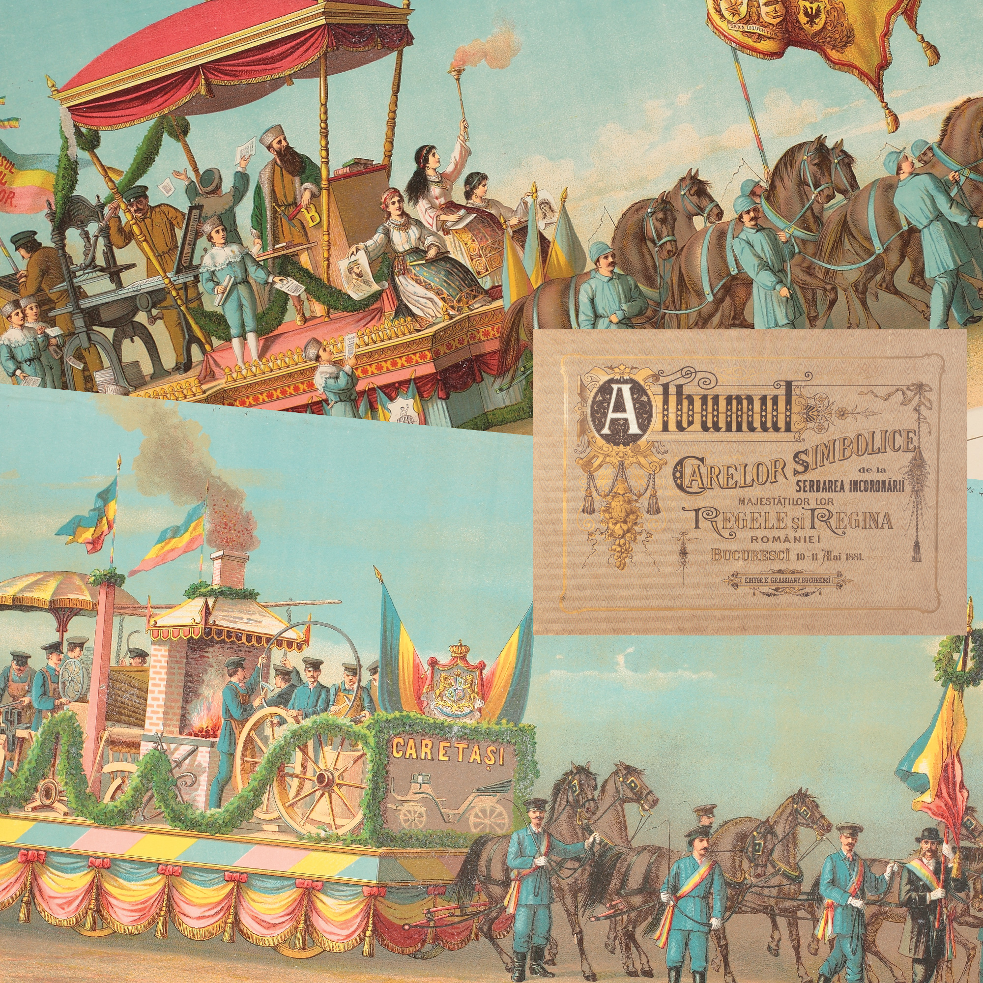 "Albumul Carelor Simbolice", editat cu ocazia proclamării regatului 10 mai 1881, cu 11 cromolitografii de Carol Popp de Szathmari