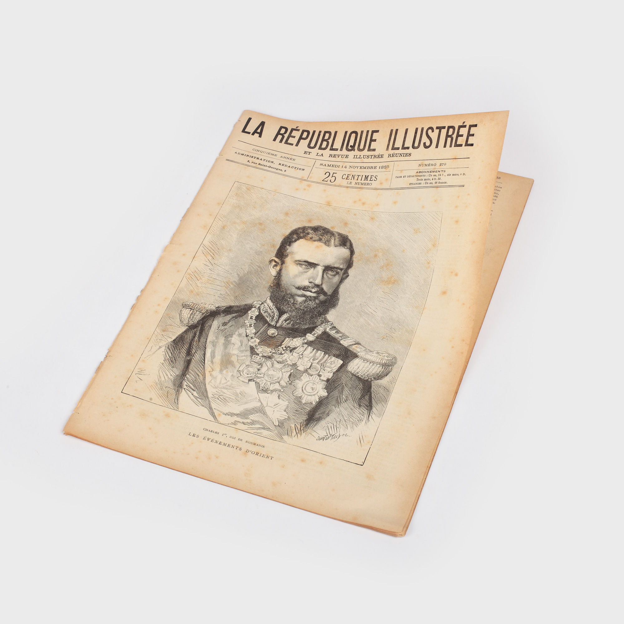"La République Illustrée", număr dedicat Regelui Carol I, 14 noiembrie 1885