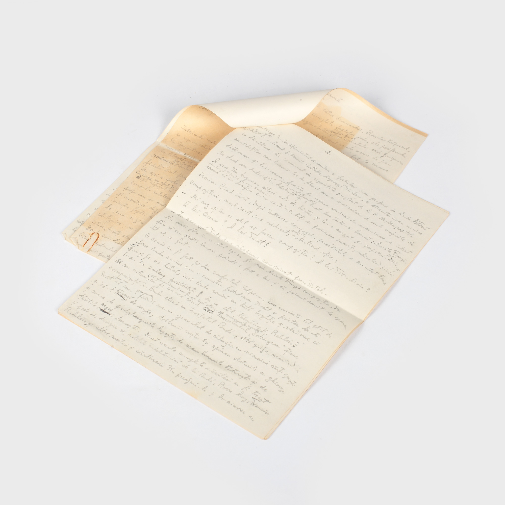 Manuscris Păstorel Teodoreanu, „Dare de seamă”, 7 file, recenzie pentru cartea Gargantua de François Rabelais