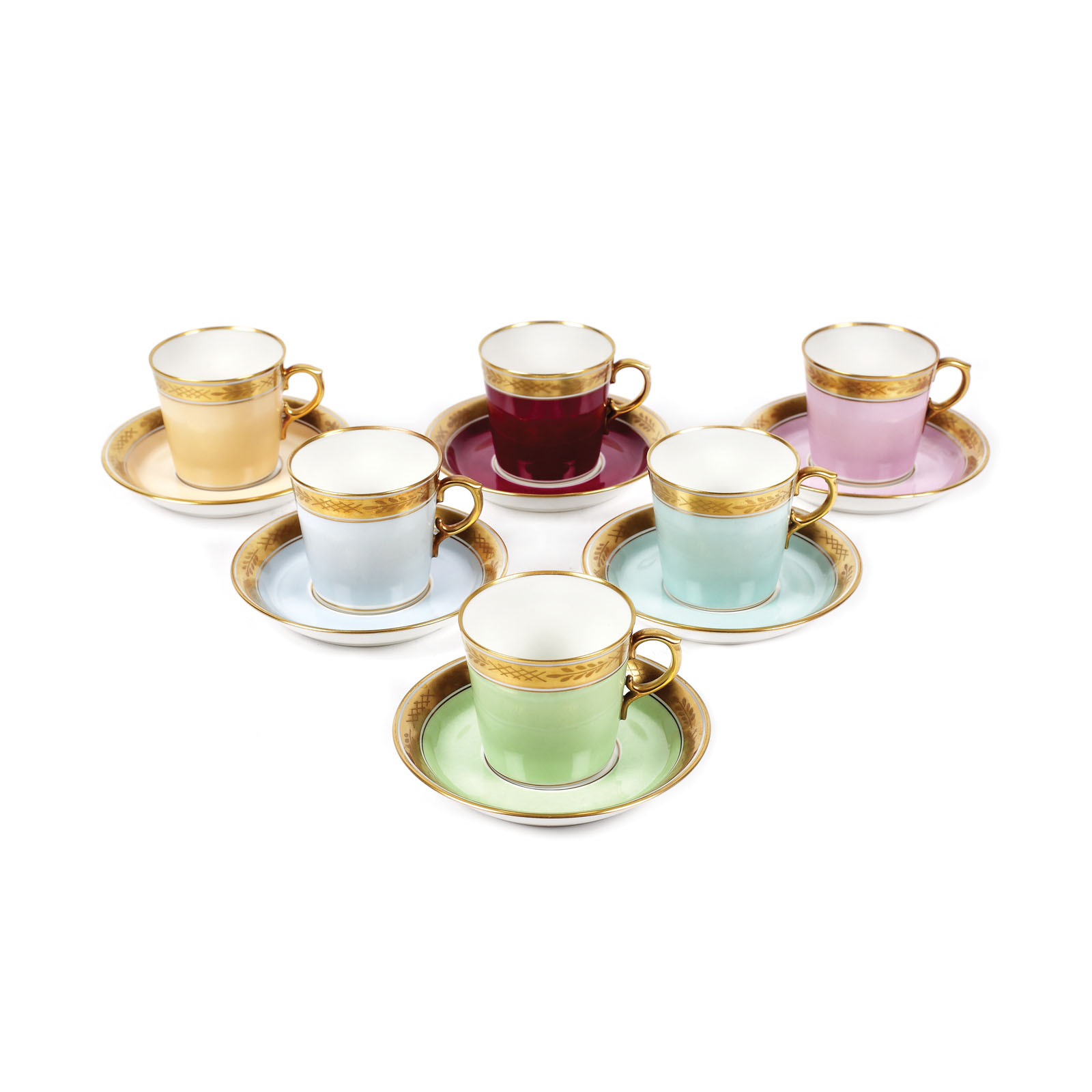 Set of 6 Royal Copenhagen, porcelain cups and plates, limited series, gifted to Acad. Alexandru Balaci by a member of the Royal Family of Denmark, on an official visit