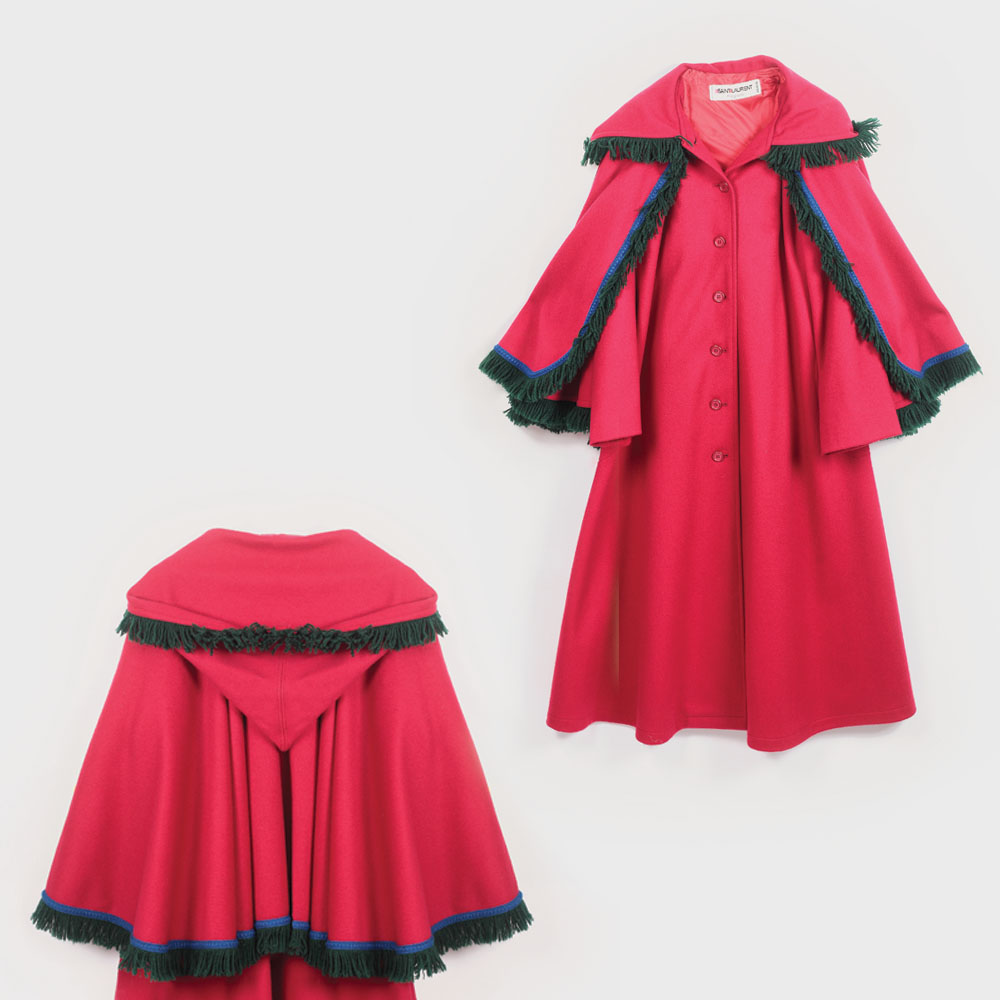 Capă dublă Yves Saint-Laurent, Colecția Manteau de Hussard, toamnă-iarnă 1982, piesă de colecție