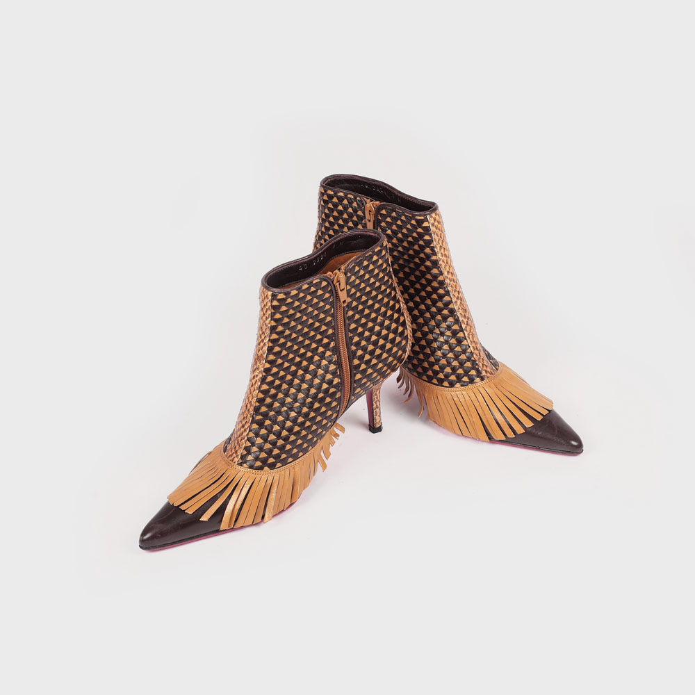 Cizmulițe Emanuel Ungaro, cu împletitură executată manual, haute couture, anii '90