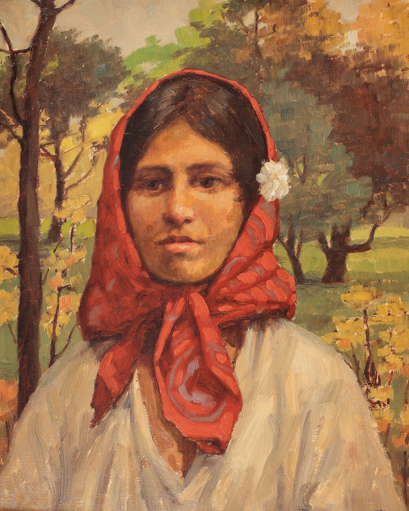 Țărăncuță cu basma roşie