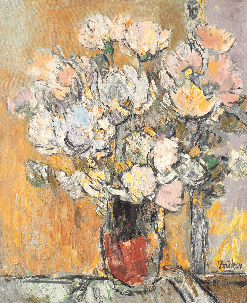 Still life with chrysanthemums