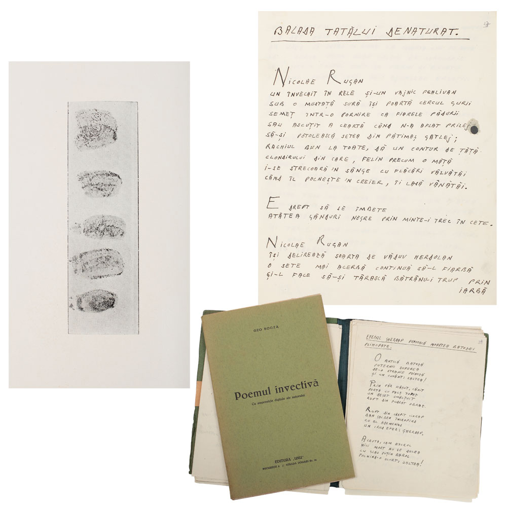 Geo Bogza, 'Poemul invectivă', manuscris și carte tipărită