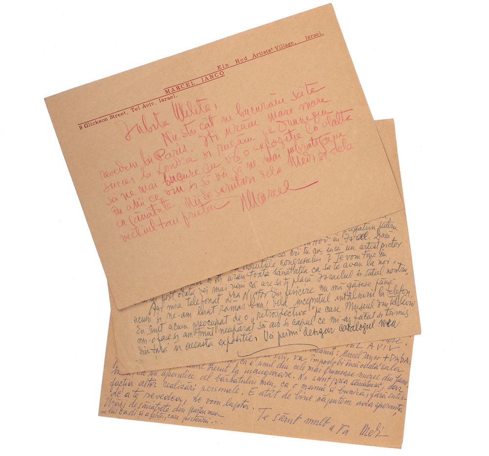 Set 3 scrisori din corespondența Marcel Iancu - Milița Petrașcu, 1972
