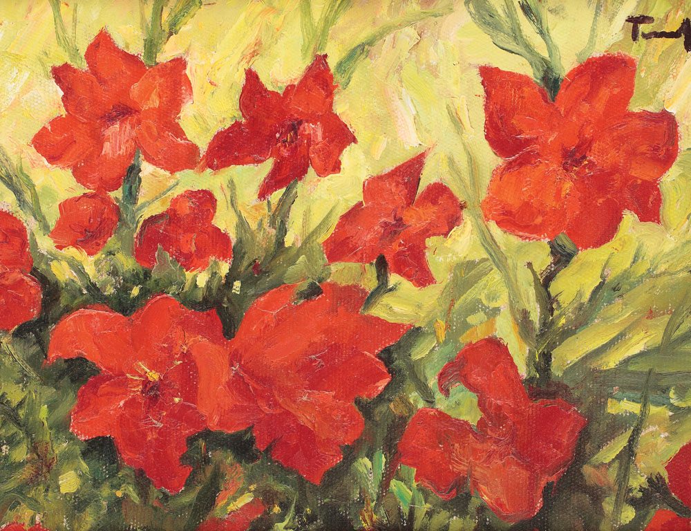 Flori roșii de Clematis