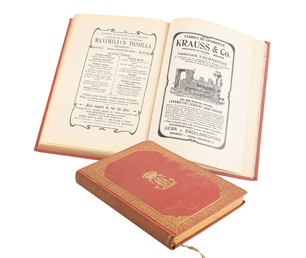 Almanachul Industriei și Comerțului, 1909; exemplarul provine din biblioteca regelui Carol I