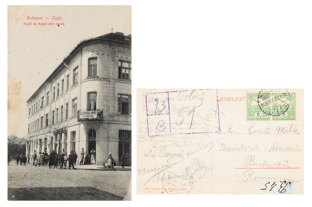 Carte poștală trimisă de Ion Luca Caragiale către Constantin Mille, 28 octombrie 1909