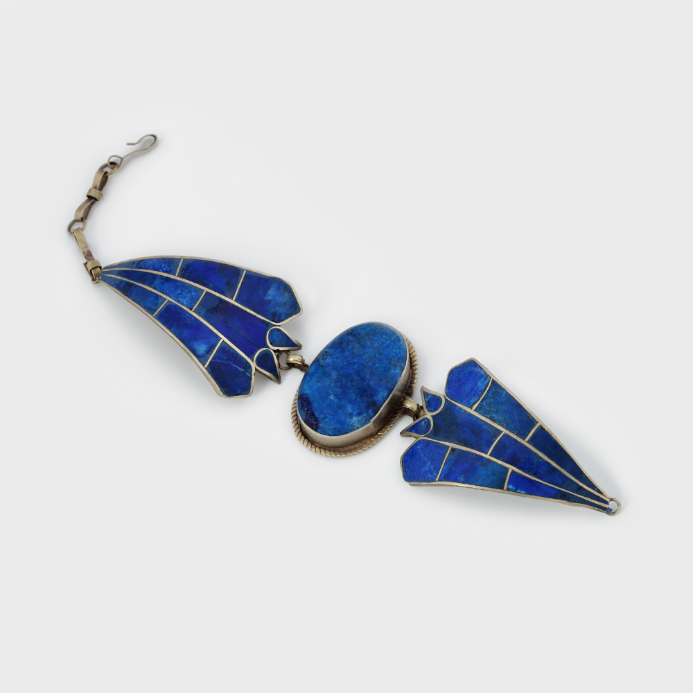 Brăţară Art Nouveau din argint și lapis-lazuli