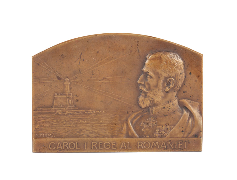 Plachetă "Inaugurarea portului Constanța", sculptată de Anton Szirmai, 1909