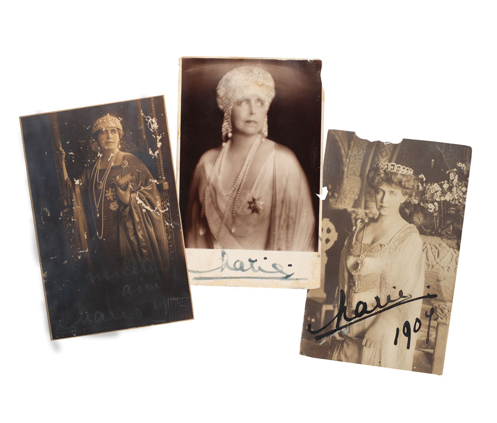 Set 3 cărți poștale regina Maria, cu semnături olografe
