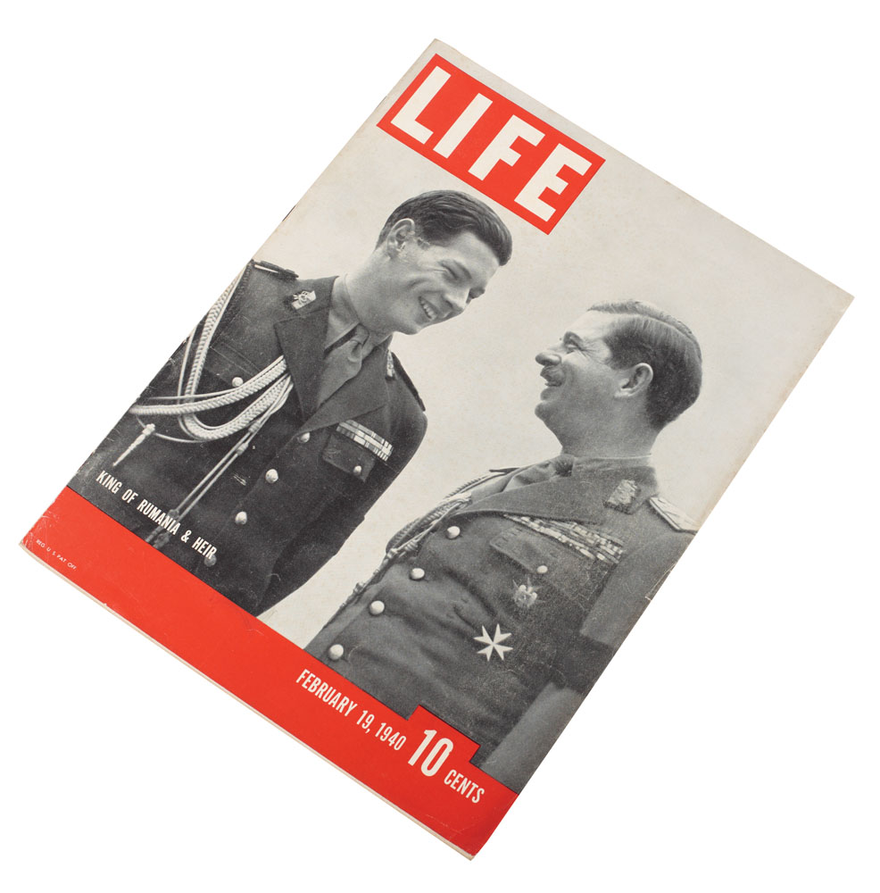 Revista "Life", 19 februarie 1940, pe copertă regele Carol al II-lea și a Marele voievod de Alba Iulia, Mihai