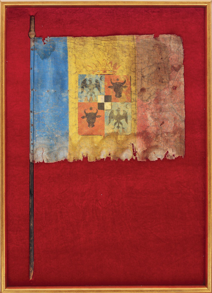 Steagul Principatelor Române Unite învremea Domnitorului Carol I, cca. 1866