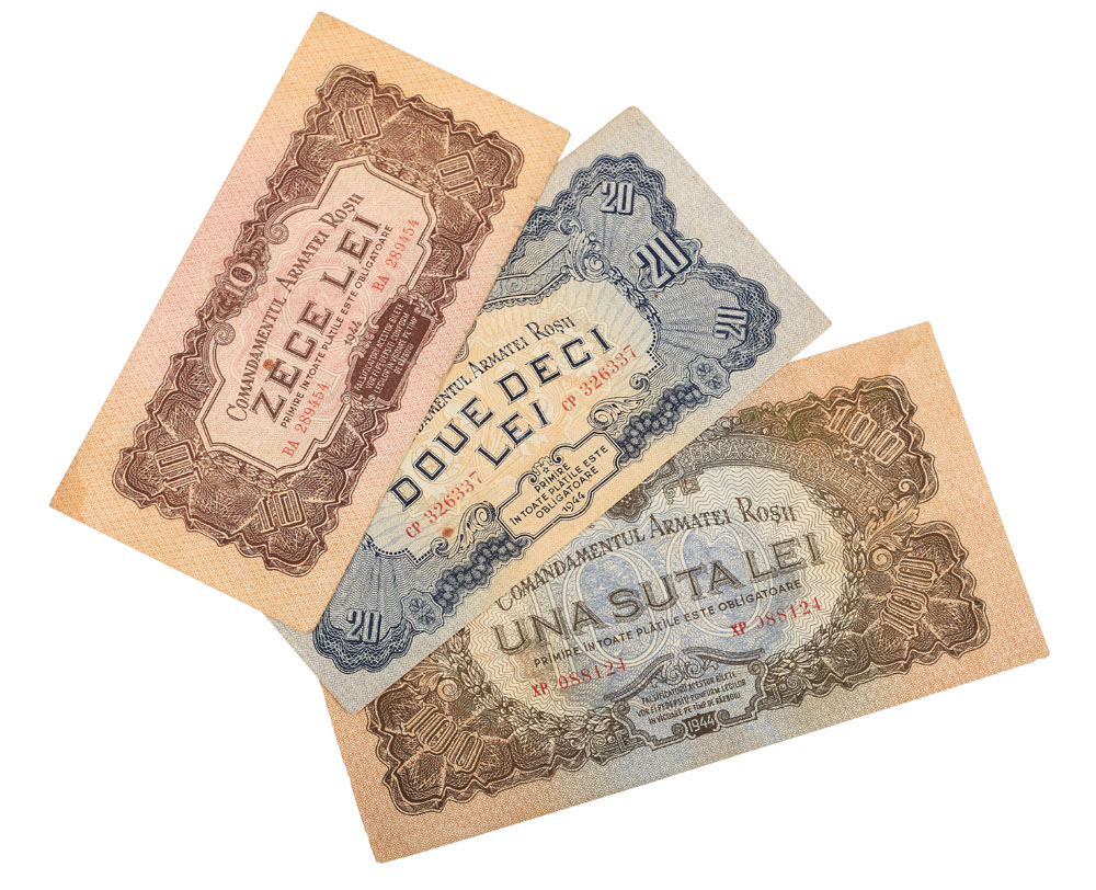 Set 3 bancnote, comandamentul Armatei Roșii, 1944
