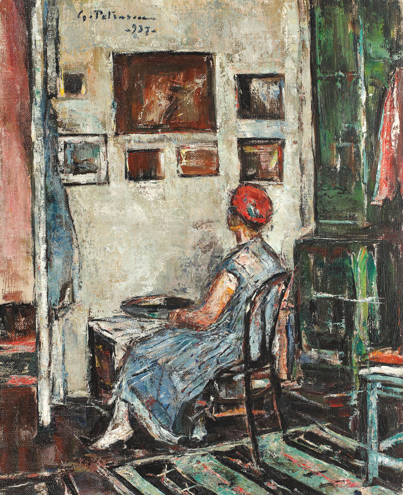 Interior de atelier (Rochia albastră)