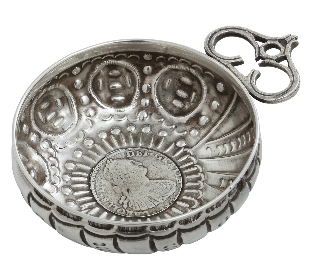 Tester de vin din argint, decorat cu chipul regelui Carol al IV-lea, 1806