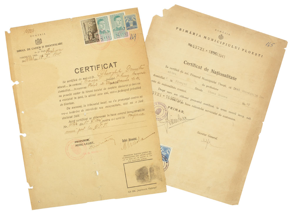 Set 2 certificate de naționalitate, 1941