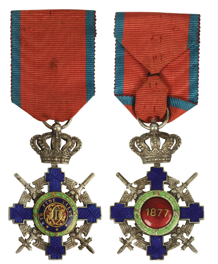Ordinul 'Steaua României', în grad de cavaler, cu spade și panglică de 'Virtute Militară', perioada Ferdinand I
