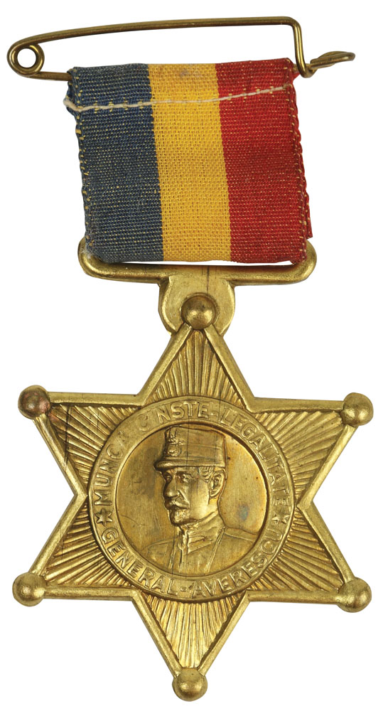 Insignă 'Alexandru Averescu', cu baretă, 1920