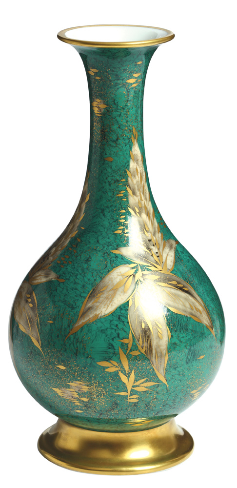 Vas soliflor Rosenthal, pictat cu aur coloidal, cca 1930