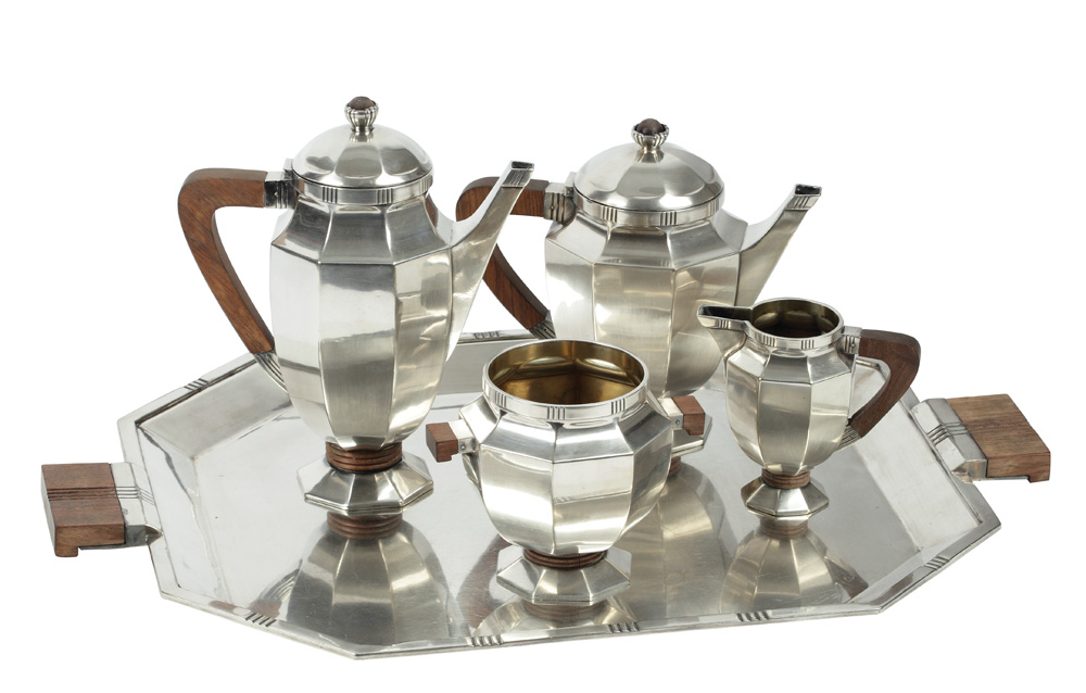 Serviciu argintat Christofle de cafea (sau ceai), cca 1920