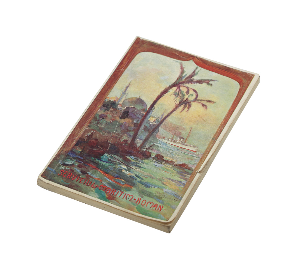 Ghidul Serviciului Maritim Român pentru anul jubiliar 1906, cu o copertă pictată de Arthur Verona