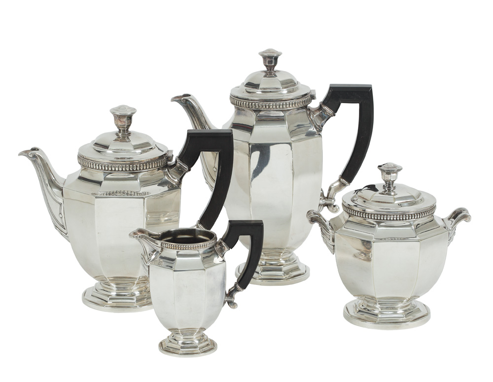 Serviciu argintat Christofle, de cafea (sau ceai), cca 1920