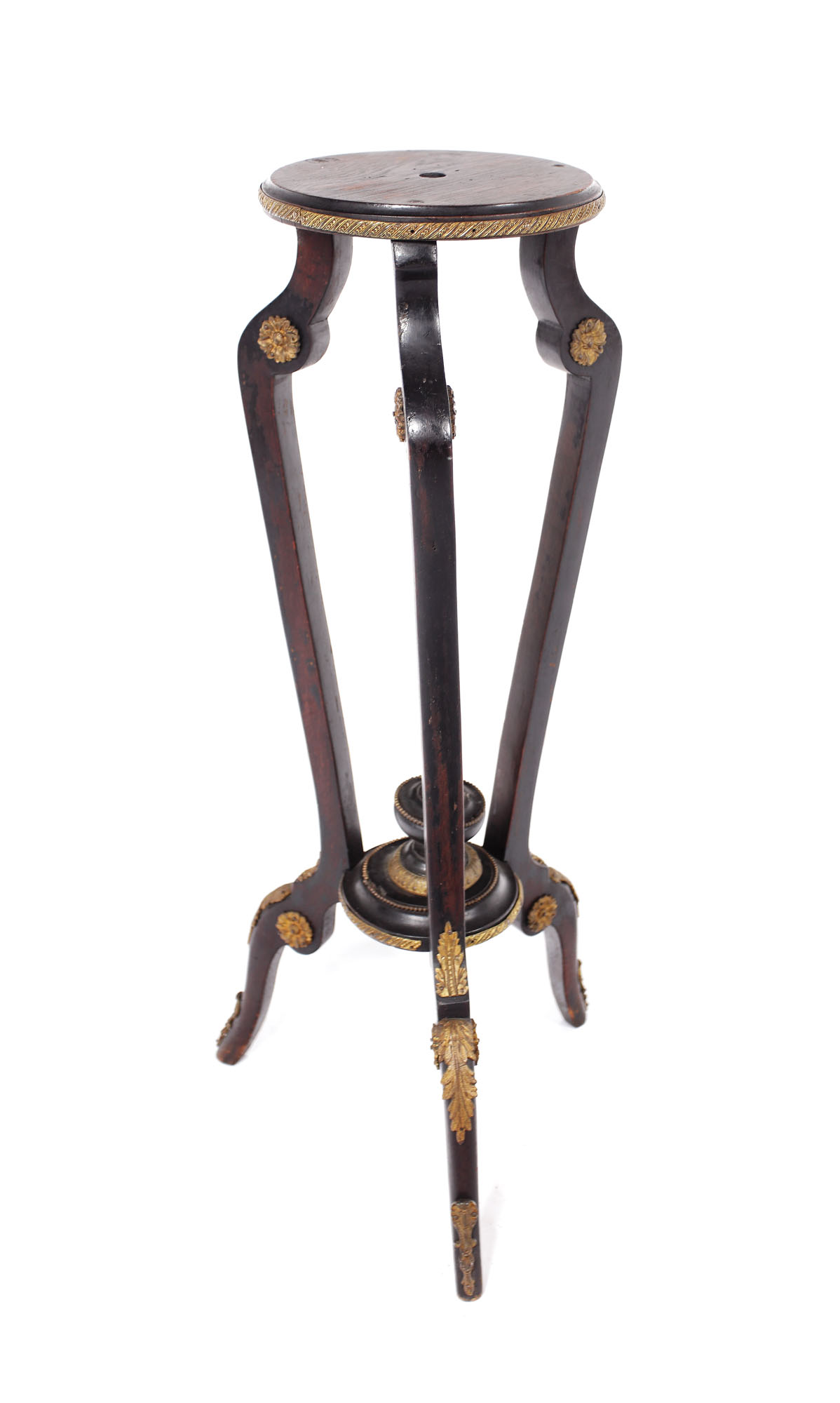 Piedestal în manieră Louis XIV,  din lemn de nuc, decorat cu bronz