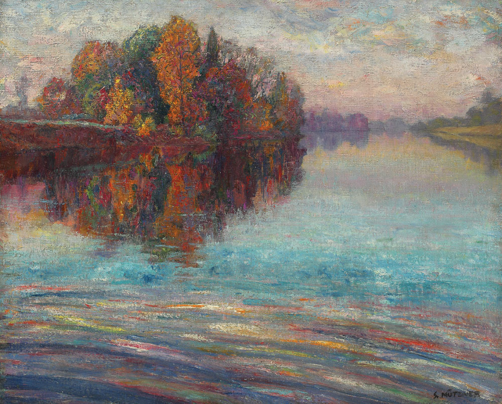 Efect de înserare pe lac