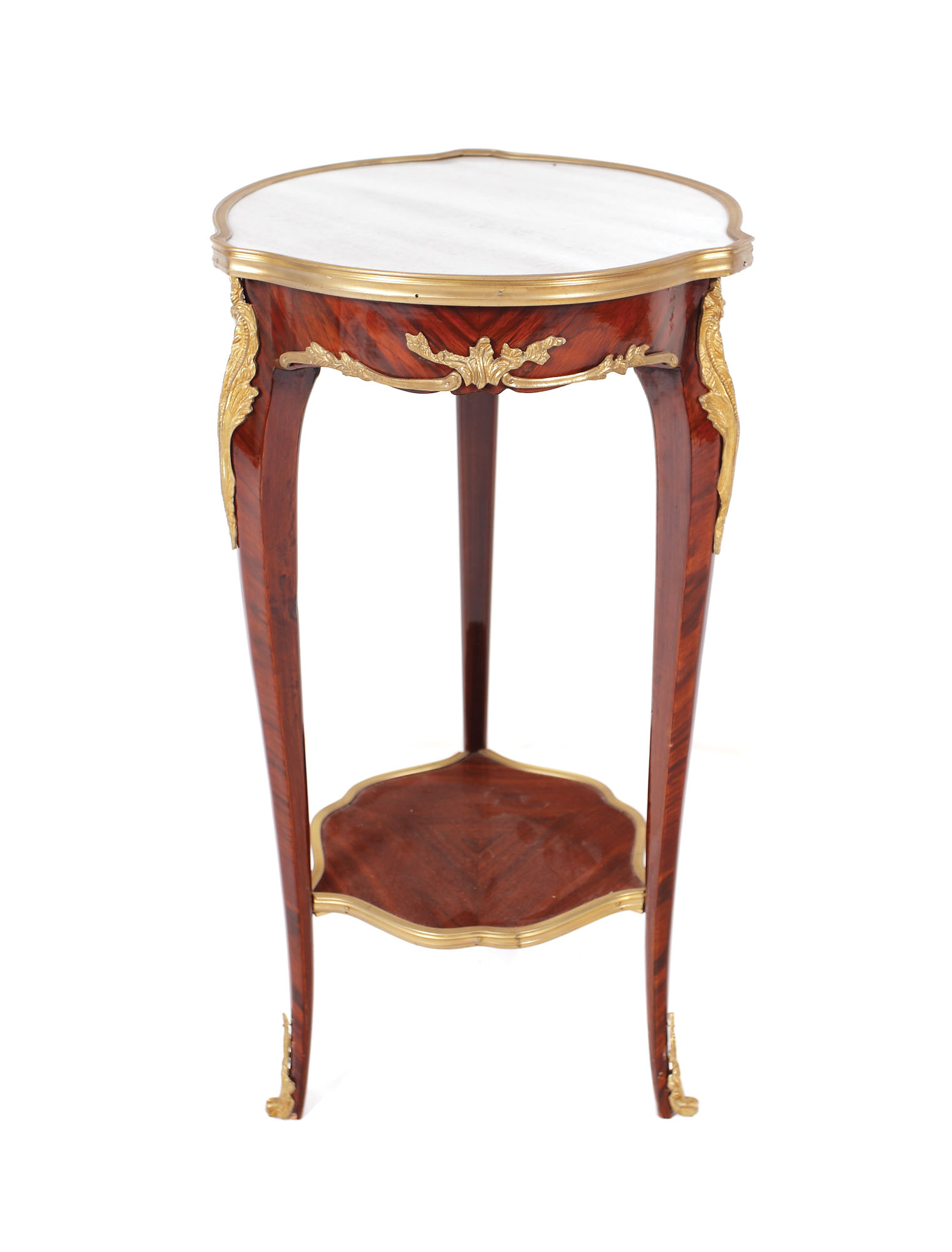 Piedestal în manieră Louis XV, din lemn de nuc, decorat cu bronz